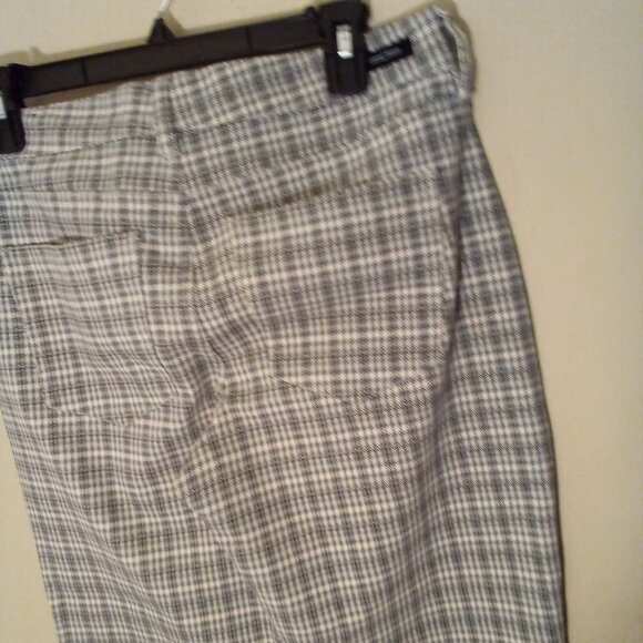 Liverpool Pants Women 10 Stretch Straight Plaid Blue Brown - Picture 15 of 16